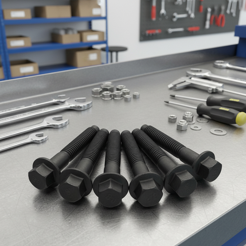 M8×40 ugljični čelik razreda 8.8 crni vijci prirubnice glave cilindra M8×40 ugljični čelik razreda 8.8 crni vijci prirubnice glave cilindra