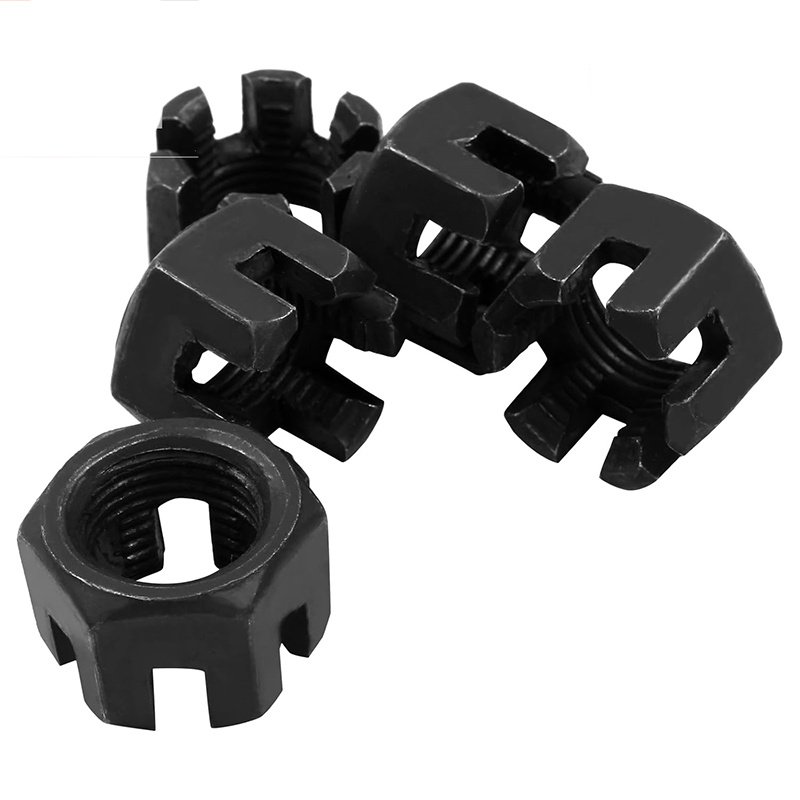 M16×1.5 Grade 4.8 Ugljični čelik Crni oksid Vilicasta matica s prorezom DIN 935