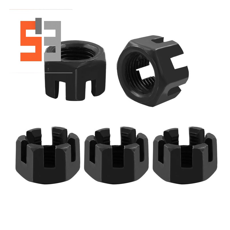 M16×1.5 Grade 4.8 Ugljični čelik Crni oksid Vilicasta matica s prorezom DIN 935
